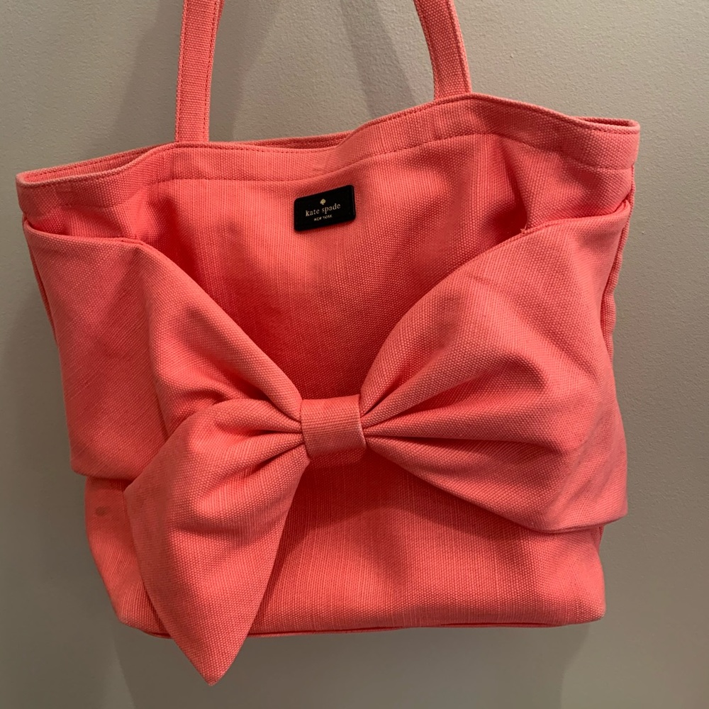 kate spade Pink Canvas Bow Tote Bag